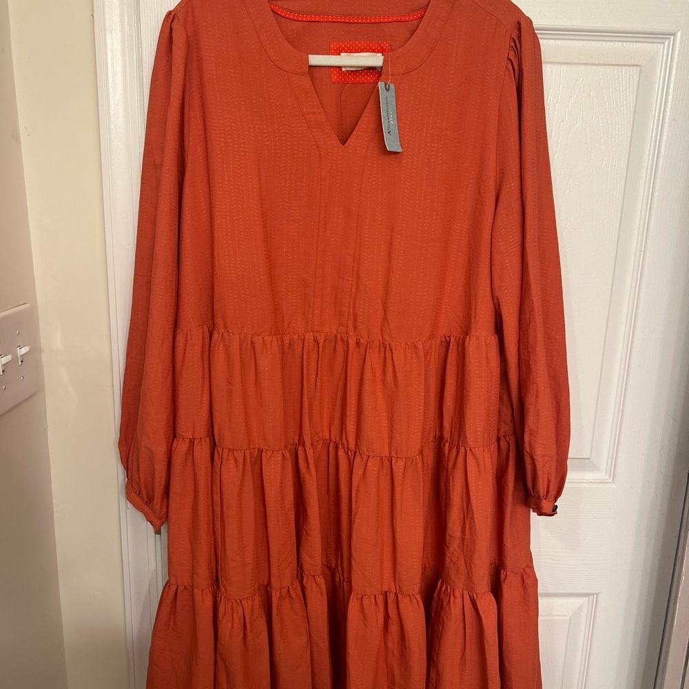 Elegant Orange Tiered Dress